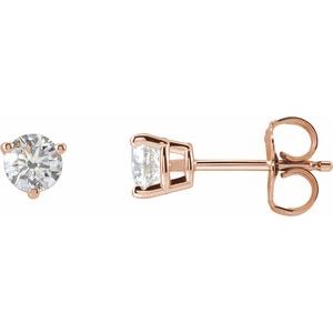Lab-Grown Diamond Round 3-Prong Stud Earrings
