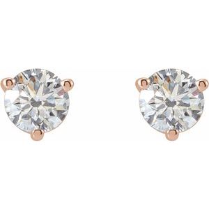 Lab-Grown Diamond Round 3-Prong Stud Earrings