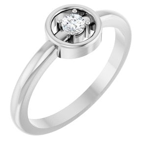 Ladies Natural Diamond Ring (SI2-SI3, G-H) — Platinum