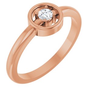 Ladies Natural Diamond Ring (I1, G-H) — 14K Rose Gold