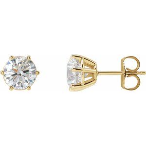 Lab-Grown Diamond Round 6-Prong Stud Earrings