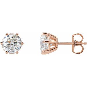 Lab-Grown Diamond Round 6-Prong Stud Earrings