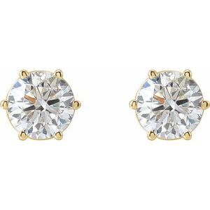 Lab-Grown Diamond Round 6-Prong Stud Earrings
