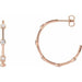 Ladies Natural Diamond Bezel-Set Hoop Earrings — 14K Rose Gold