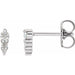 Ladies Natural Diamond Graduated Bar Earrings (I1, G-H) — 14K White Gold