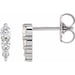 Ladies Natural Diamond Graduated Bar Earrings (Si2-Si3, G-H) — Platinum