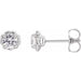 Ladies Natural Diamond Claw-Prong Rope Earrings — 14K White Gold
