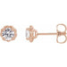 Ladies Natural Diamond Claw-Prong Rope Earrings — 14K Rose Gold