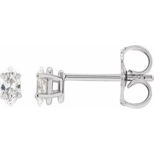 Ladies Natural Diamond Earrings (I1, G-H) — 14K White Gold