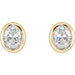 Lab-Grown Diamond Oval Bezel-Set Stud Earrings
