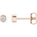 Ladies Natural Diamond Bezel-Set Earrings — 14K Rose Gold