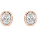 Lab-Grown Diamond Oval Bezel-Set Stud Earrings