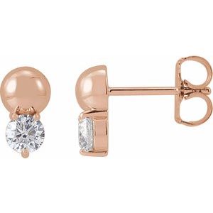 Lab-Grown Diamond Accented Bead Earrings