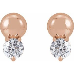 Lab-Grown Diamond Accented Bead Earrings