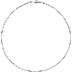 Ladies Natural Diamond Line Necklace (I1, G-H) — 14K White Gold
