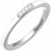 Ladies Natural Diamond White Enamel Stackable Ring (I1, H+) — 14K White Gold