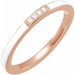Ladies Natural Diamond White Enamel Stackable Ring (I1, H+) — 14K Rose Gold