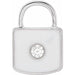 Ladies Natural Diamond White Enamel Lock Charm/Pendant — 14K White Gold
