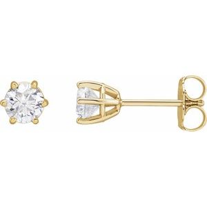 Ladies Natural Diamond Stud Earrings (I2, G-H) — 14K Yellow Gold