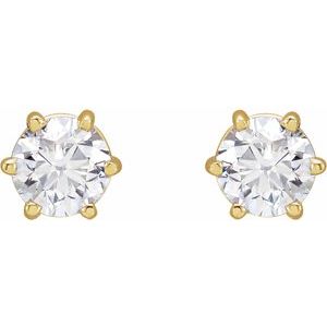 Lab-Grown Diamond Round 6-Prong Stud Earrings