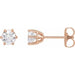 Ladies Natural Diamond Stud Earrings (I2, G-H) — 14K Rose Gold
