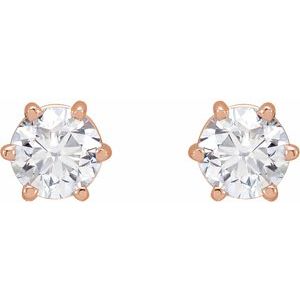 Lab-Grown Diamond Round 6-Prong Stud Earrings