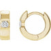 Ladies Natural Diamond 12 mm Hinged Huggie Hoop Earrings (I1, G-H) — 14K Yellow Gold