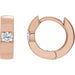 Ladies Natural Diamond 12 mm Hinged Huggie Hoop Earrings (I1, G-H) — 14K Rose Gold