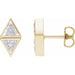 Ladies Natural Diamond Two-Stone Bezel-Set Earrings — 14K Yellow Gold