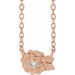 Ladies Natural Diamond Flower Necklace (I1, G-H) — 14K Rose Gold