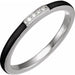 Ladies Natural Diamond Black Enamel Stackable Ring (I1, H+) — 14K White Gold