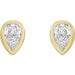 Lab-Grown Diamond Pear Bezel-Set Stud Earrings