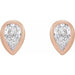Lab-Grown Diamond Pear Bezel-Set Stud Earrings