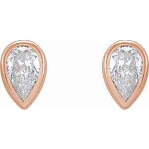 Lab-Grown Diamond Pear Bezel-Set Stud Earrings