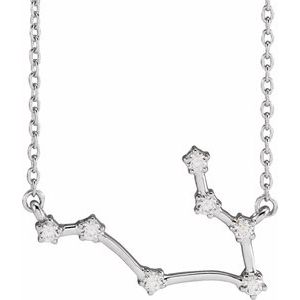Ladies Natural Diamond Gemini Necklace (I1, H+) — 14K White Gold