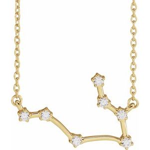 Ladies Natural Diamond Gemini Necklace (I1, H+) — 14K Yellow Gold