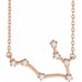 Ladies Natural Diamond Gemini Necklace (I1, H+) — 14K Rose Gold