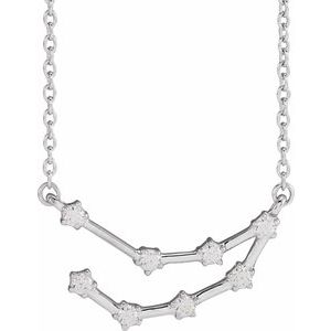 Ladies Natural Diamond Capricorn Necklace (I1, H+) — 14K White Gold
