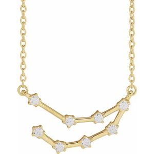 Ladies Natural Diamond Capricorn Necklace (I1, H+) — 14K Yellow Gold