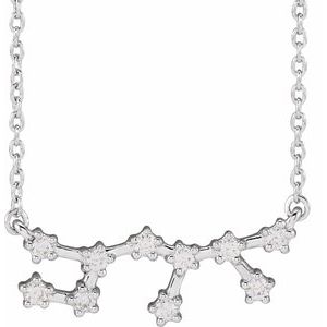 Ladies Natural Diamond Sagittarius Necklace (I1, H+) — 14K White Gold