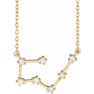 Ladies Natural Diamond Taurus Necklace (I1, H+) — 14K Yellow Gold