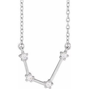 Ladies Natural Diamond Aquarius Necklace (I1, H+) — 14K White Gold