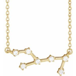 Ladies Natural Diamond Virgo Necklace (I1, H+) — 14K Yellow Gold