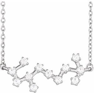 Ladies Natural Diamond Scorpio Necklace (I1, H+) — 14K White Gold