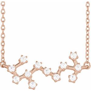 Ladies Natural Diamond Scorpio Necklace (I1, H+) — 14K Rose Gold