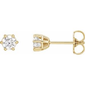 Lab-Grown Diamond Round 6-Prong Stud Earrings