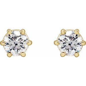 Lab-Grown Diamond Round 6-Prong Stud Earrings