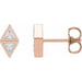 Ladies Natural Diamond Two-Stone Bezel-Set Earrings — 14K Rose Gold