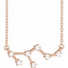 Ladies Natural Diamond Leo Necklace (I1, H+) — 14K Rose Gold