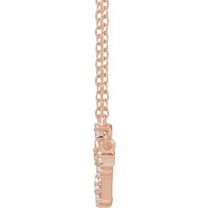 Ladies Natural Diamond Cancer Necklace (I1, G-H) — 14K Rose Gold